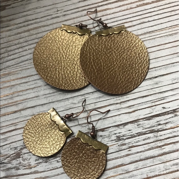 Hidden Grace. Handmade Faux Leather Earrings - Picture 2 of 2